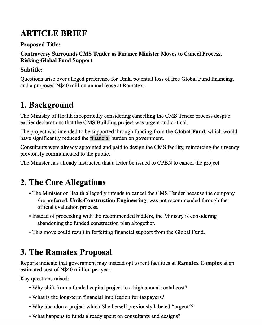 Ministry of Health and Social Services