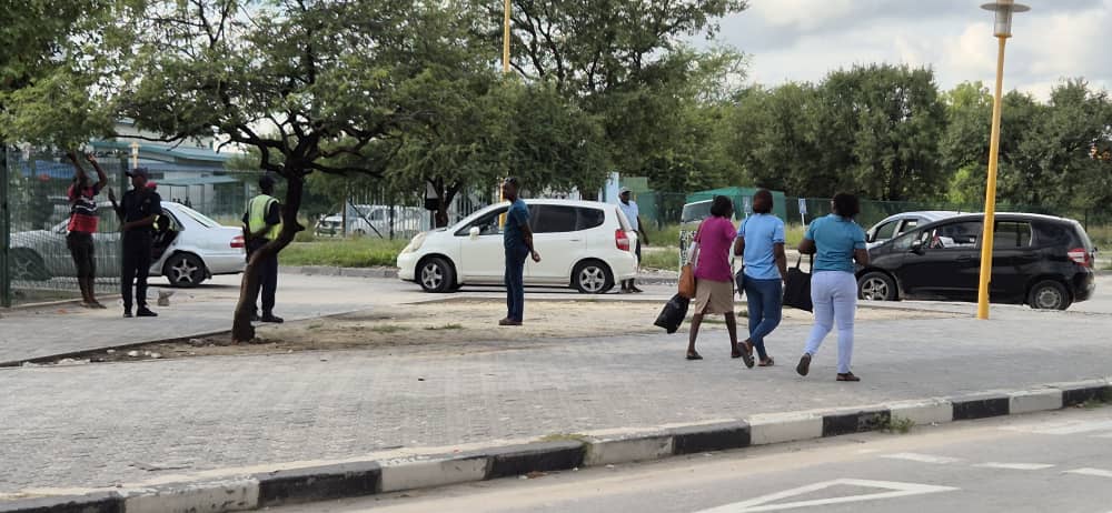 Taxis outside Oshakati Hospital