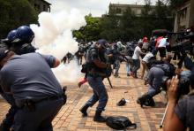 Wits University students in South Africa attack police